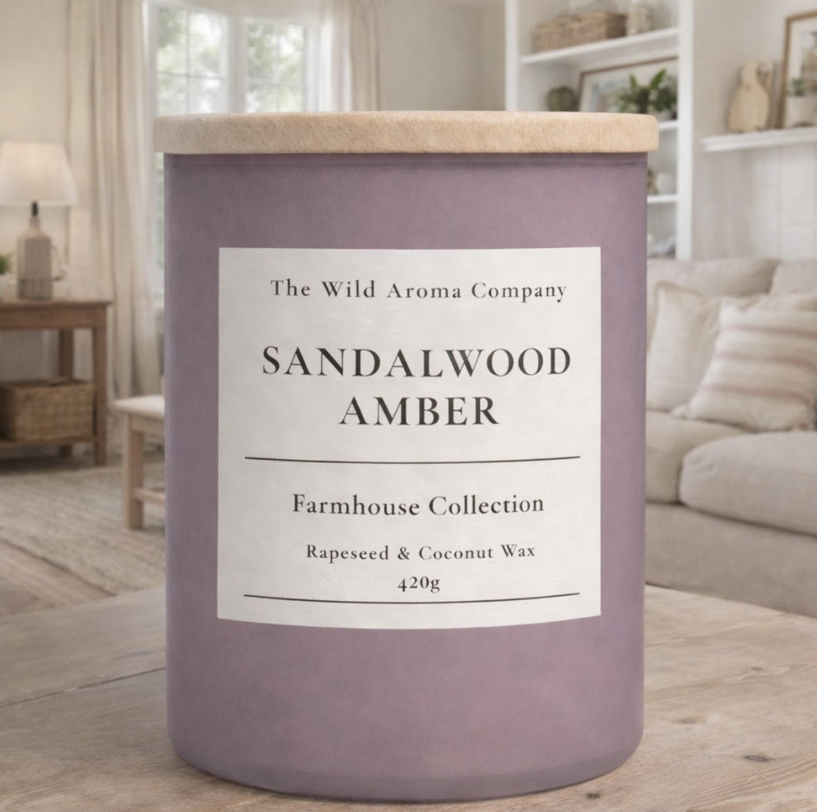 Sandalwood Amber Candle | The Wild Aroma Company